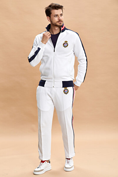 SMILE Saılshıeld White 100% Cotton Sweat Pants