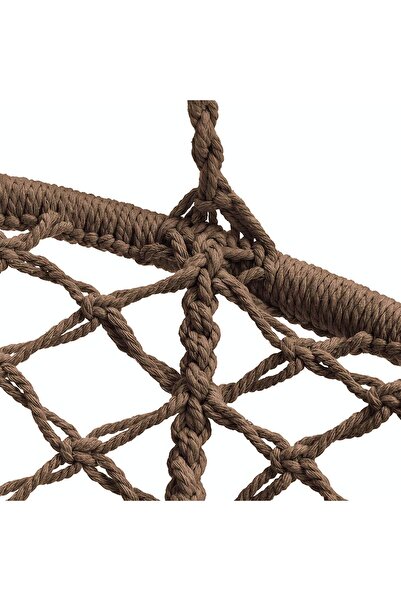 Türkiye Hammock Chair, Hanging Swing with Macrame and Cushion, Max 330 Lbs, Beige Hanging Cotton Rope Chair