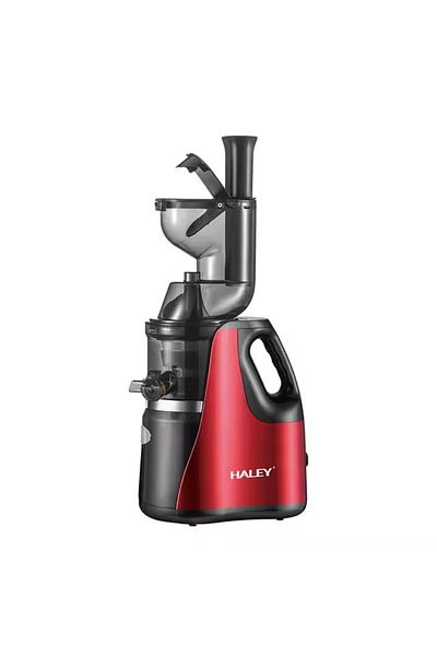 HALEY 150W Electric Fruit and Vegetable Juicer – Stainless Steel, Anti-Slip System, Red/Black Design