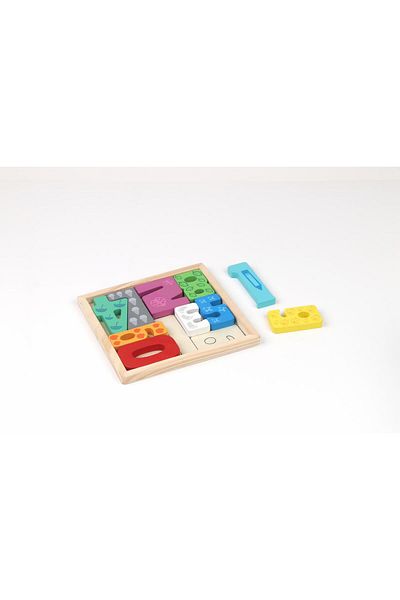 MomKi WOODEN NUMBERS PUZZLE, 12 PIECES