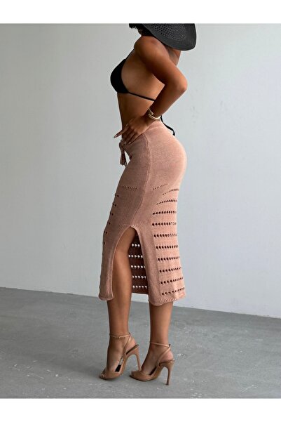 kenza'a Γυναικεία διάτρητη φούστα με σχισμή