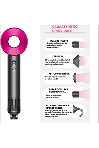 OEM Professional Hair Dryer, 2000W Digital Motor, 4 Accessories Included, Magnetic Nozzles