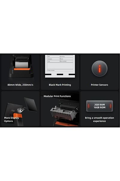 sunmi DESKTOP POS SYSTEM L1586 D2s PLUS (15.6+15.6, 2GB + 16GB, Printer 80mm, WIFI, Adapter E