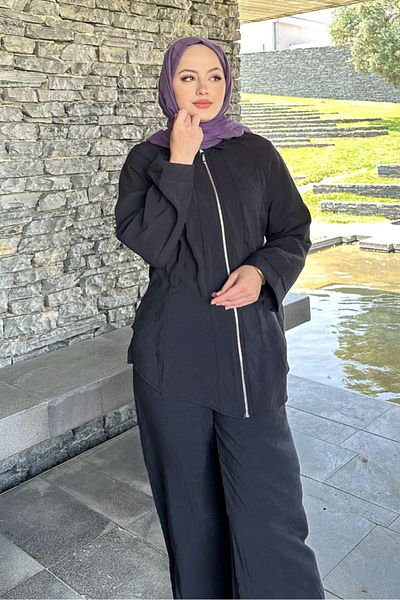 Ovn. Zippered Modal Suit - Black