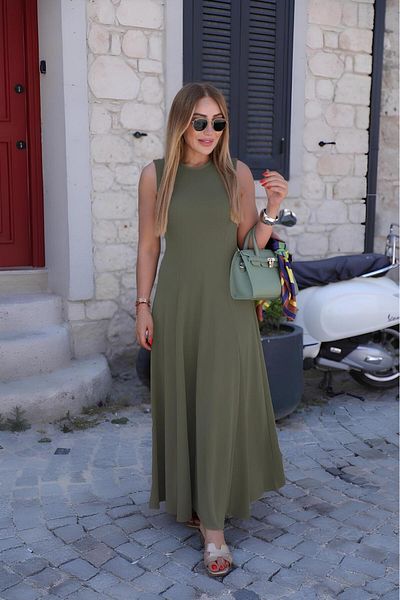 Kokosh moda Rochie de damă cu mâneci zero, cu decolteu, din viscoză