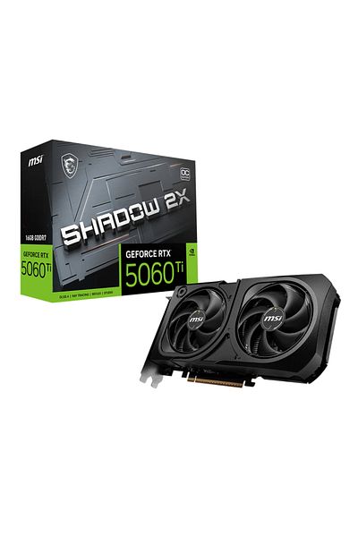 MSI Placa Video GEFORCE RTX 5060 TI SHADOW 2X OC PLUS 16GB GDDR7 128 bit, PCIE 5.0, 1x HDMI 3x