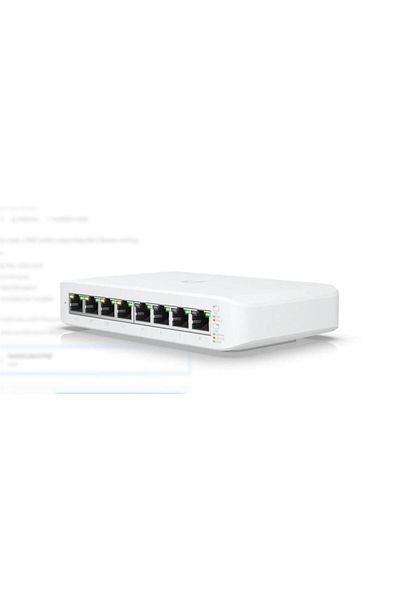 Ubiquiti UniFi 8 port switch, USW-LITE-8-POE, 8 x 10/100/1000 Mbe RJ 45 ports, 4 x POE, 8 Gbps,
