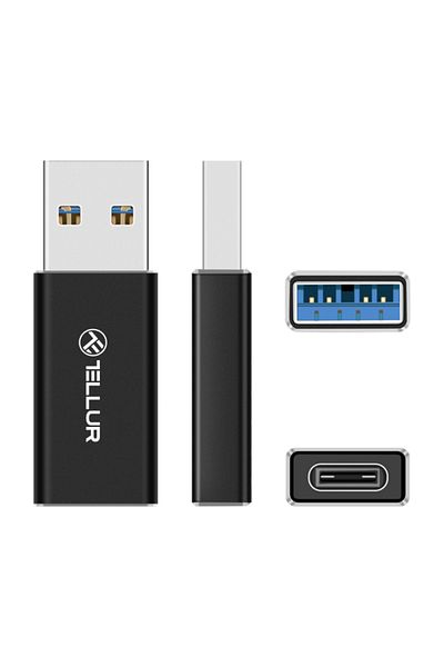 TELLUR Tellur USB-A to USB-C adapter, 3A, transfer speeds up to 480Mbps, black