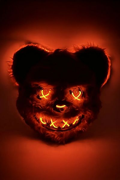 MEK Scary Halloween Mask with Lighted Bear Design