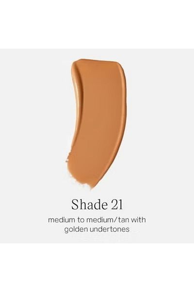 SAIE Glowy Super Skin Tint Foundation with Hyaluronic Acid, 21 Medium/Tan Golden Undertones 30ml