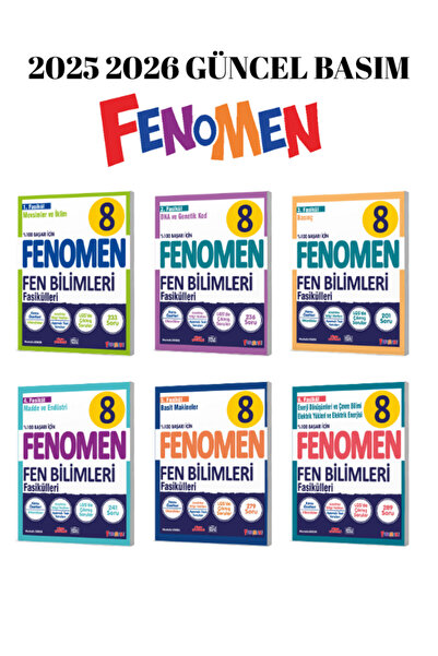Fenomen Yayıncılık 8.Sınıf fen bilimleri fasikülleri 6 kitap