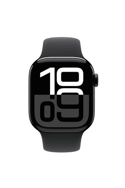 Apple Watch Series 10 GPS + Cellular 42mm Jet Black Aluminium Case with Black Sport Band - M/L