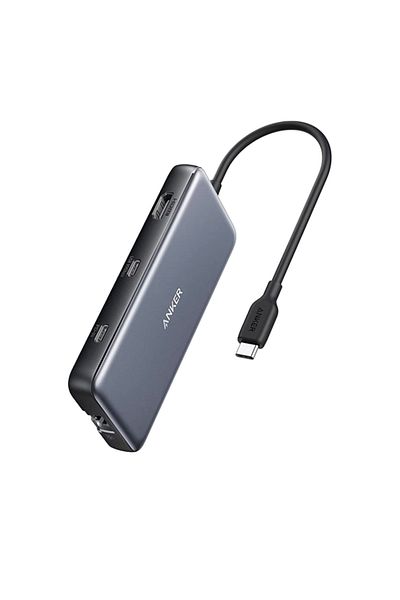 Anker Hub 555 USB-C 8 in 1Anker, 1 x port de intrare USB-C Power Delivery 100W, 1 x port de date USB-