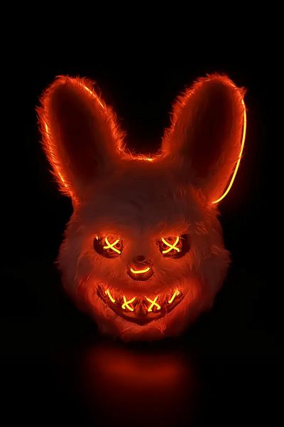 MEK Scary Halloween Mask with Lighted Rabbit Design