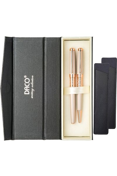daço DACO SE268RZ Pink Ballpoint Pen Set, Mountain Peony Model + FLR Leather Case