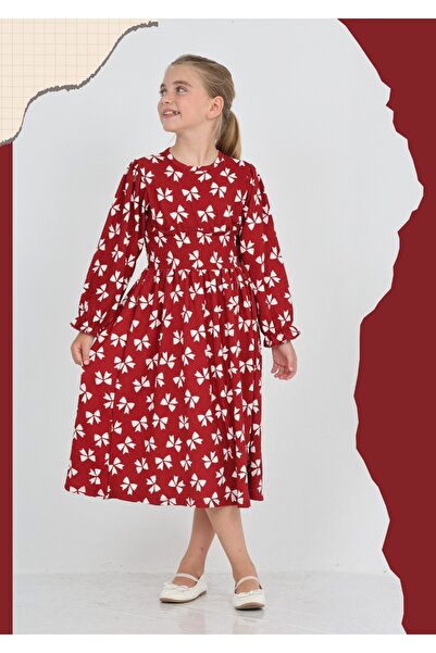 junior baby kids Rochie cu mâneci lungi cu model panglică pentru fetiță