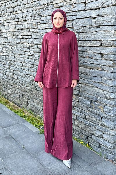 Ovn. Zippered Modal Suit - Claret Red