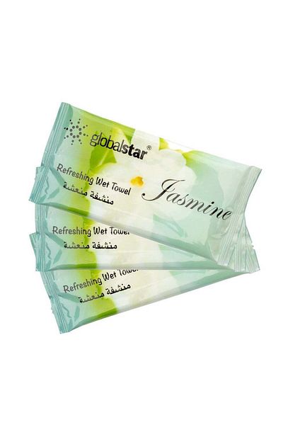 Globalstar Jasmine-Scented Refreshing Wet Towels – Premium Cotton Wet Wipes for Daily Hygiene & Fr