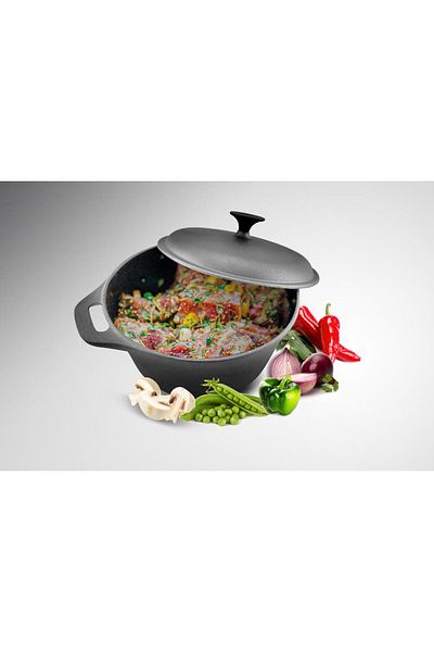 Heinner PURE CAST IRON SEMIOALA+LIDER 24x10.8CM,3.8L, COOKING BY HEINNER