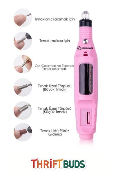 Thriftbuds Professional Care 9V Electric 6 Headed Rasp Foot Nail Fungus Callus Manicure Pedicure Set