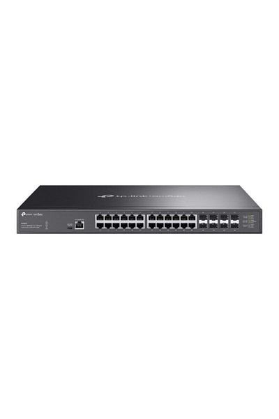 TP-LINK Omada 24-Port 10GBASE-T L2+ Managed Switch with 8 10GE SFP+ Slots PORT: 24× 10G RJ45 Ports, 8×