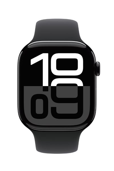 Apple Watch Series 10 GPS 46mm Jet Black Aluminium Case with Black Sport Band - M/L