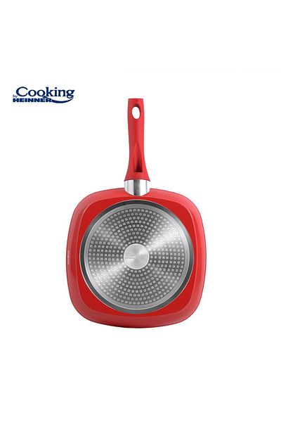 Heinner WROUGHT ALUMINUM GRILL PAN 28x4CM, RED STONE, COOKING BY