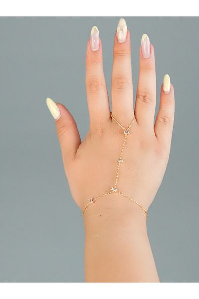 Sumen Butik Silver and Gold Color Chain Steel Shahmeran