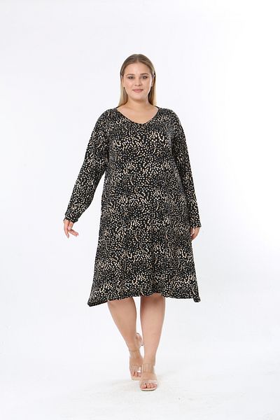 XL Modam Women's Lycra Patterned Plus Size Dress