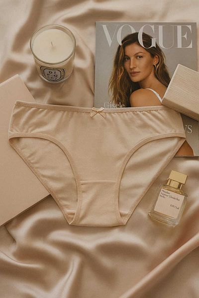 hepimiz alalım Women's 5-Piece Cotton Panties Set - Skin, Beige, White, Cream, Green - Daily Comfortable Seamless Slip