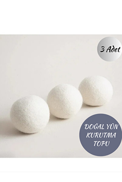 Genel Markalar 3 Adet Doğal Yün Kurutma Topu-Büyük Boy