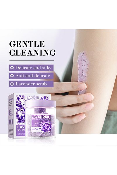 SADOER Exfoliante Natural Corporal Cubos Candy Scrub 140g Fragancia Lavender