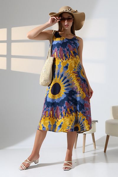 LİKAPA Summer Strap Viscose Dress 2691