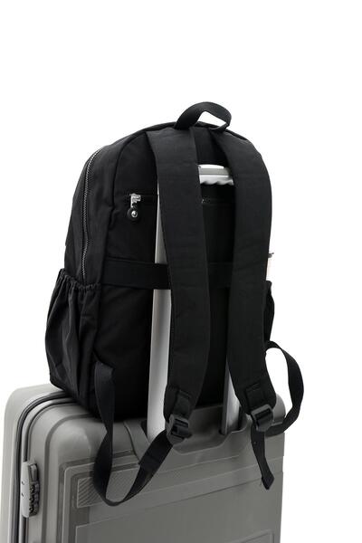 H&D COLLECTİON Unisex Water Resistant Fabric Large Size Light Gray Color School Travel Backpack with Laptop Compartment 3016