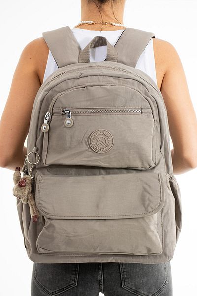 H&D COLLECTİON Unisex Αδιάβροχο ύφασμα με θήκη για φορητό υπολογιστή μεγάλου μεγέθους ανοιχτό γκρι έγχρωμο σχολικό σακίδιο πλάτης ταξιδιού 3016