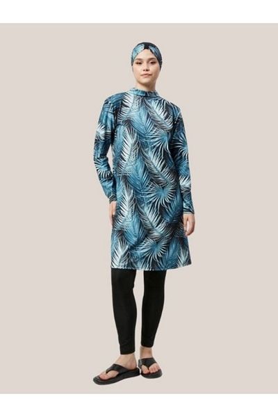 Fitsauna Πλήρως κλειστό απωθητικό νερού Quick Dry Hijab Μαγιό Σετ Τυρκουάζ Μοντέλο 1016