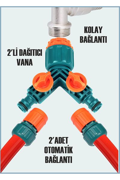 sayım plastik مجموعة صمامات توزيع ووصلات خرطوم لري الحديقة مكونة من قطعتين - جهاز صنبور عملي مع رمز 5202