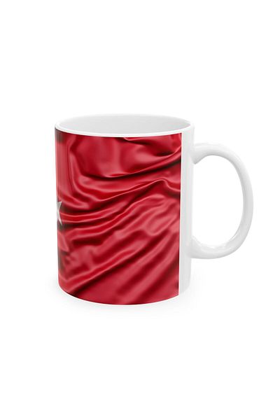 DUBLEMETRE Turkish Flag Patterned Printed Mug