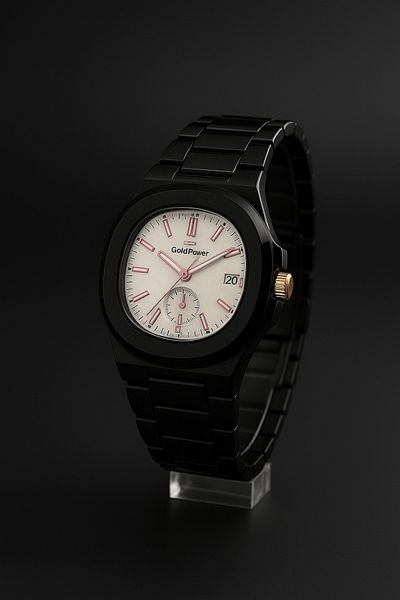 Goldpower Steel Patek Philippe Model Men's Wristwatch with Calendar
