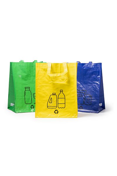 ROLY Set of 3 recycling bags made of laminated pp fabric