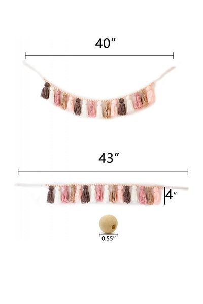 Decocove Decocove decorative garland, 109.2 cm, cotton, wood, multicolor