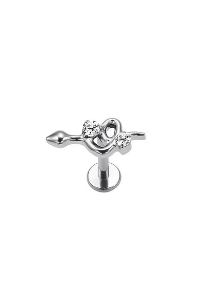 Janset F136 Titanium Zircon Stone Snake Model Tragus Piercing - Helix, Lobe