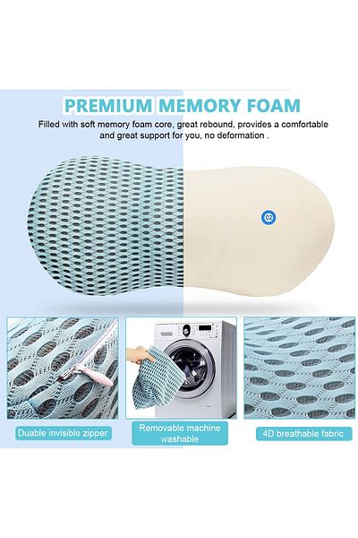 Saharaz Lumbar Support Pillow, Memory Foam Lumbar Pillow ,for Low Back Pain Relief,for Chair/Bed (Grey)