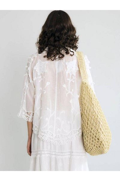 Robin 38964 Tulle Tip Lace Shirt Ecru