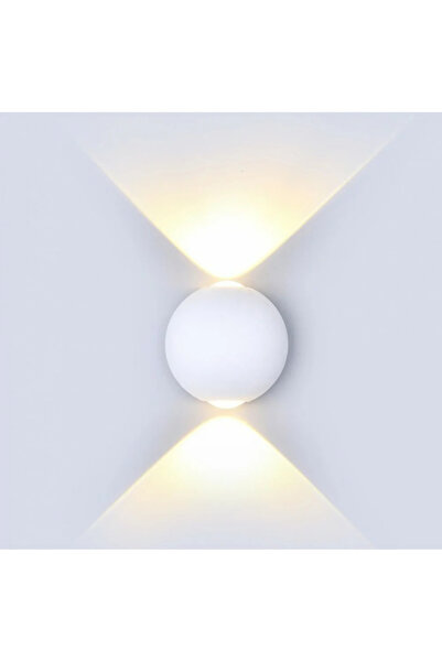 LUXXO Lampă de perete LED pentru interior/exterior, rezistentă la praf/umezeală, IP65, alb 2, 2x3W