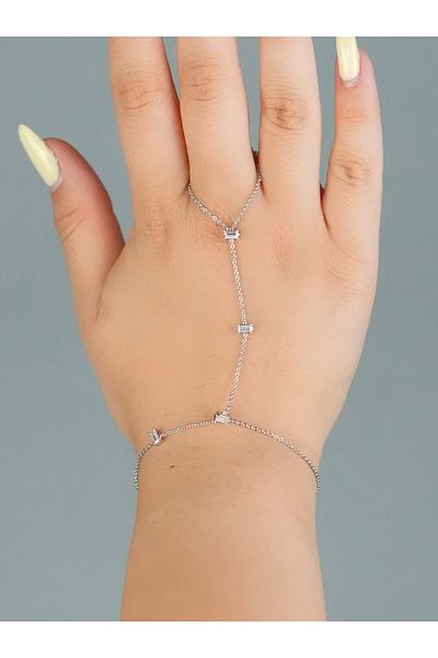Sumen Butik Silver and Gold Color Chain Steel Shahmeran