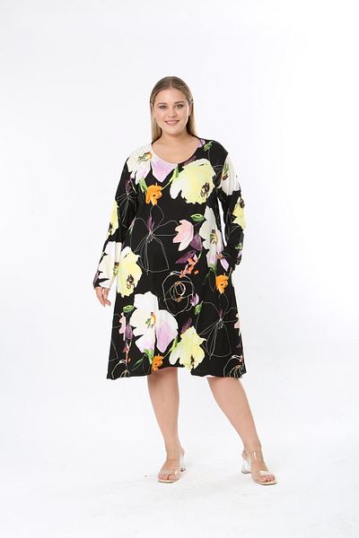 XL Modam Women's Lycra Patterned Plus Size Dress