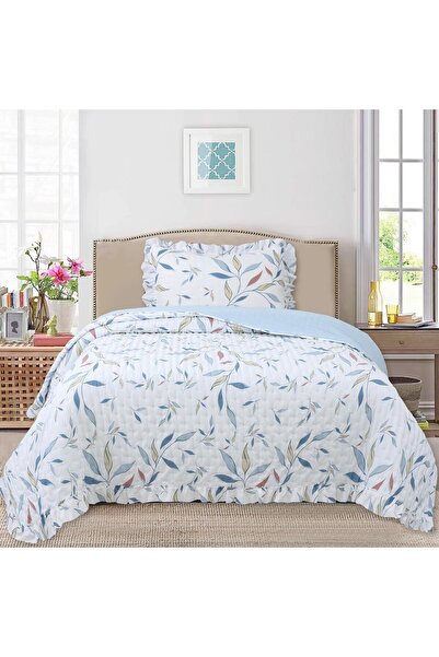Bikaya Home Fırfırlı Desenli Tek Kişilik Yatak Örtüsü Seti - 180x240 Cm