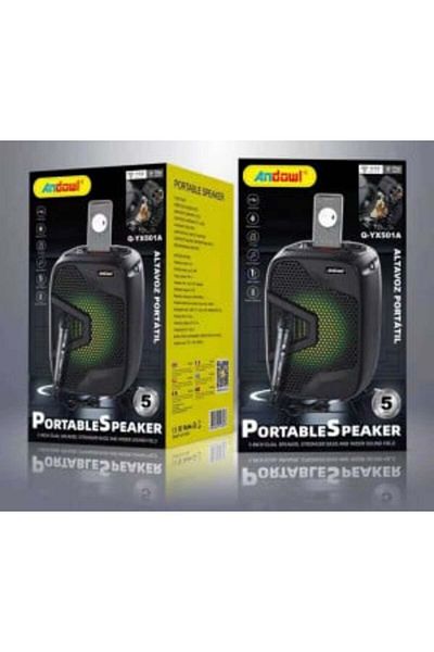 Blusmart Portable Speaker Andowl, Microphone, Black