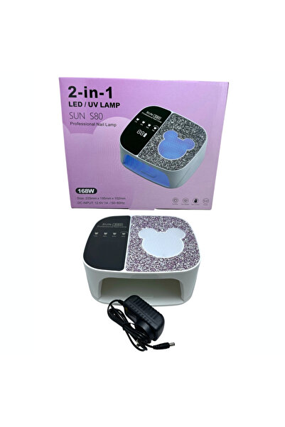 AdamFz مصباح أظافر SUN S80 2 في 1 LED/UV بقدرة 160 واط، ضوء معالجة جل احترافي...